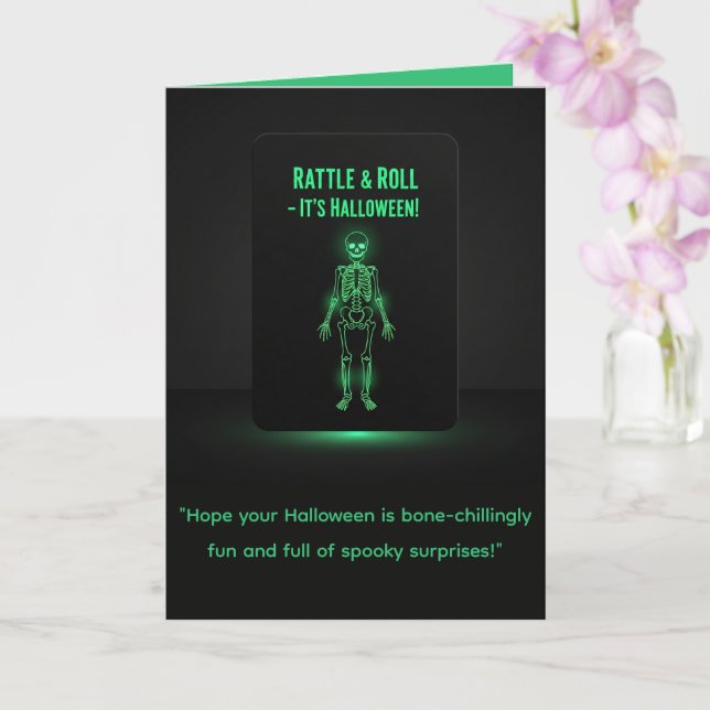 Carte de Halloween Glow Skeleton (Orchidée)