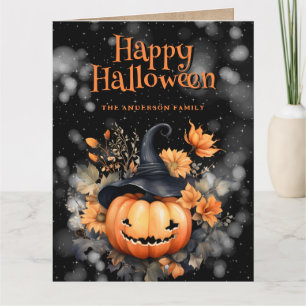 Carte de Halloween Joyeuse avec Fantôme de Citroui