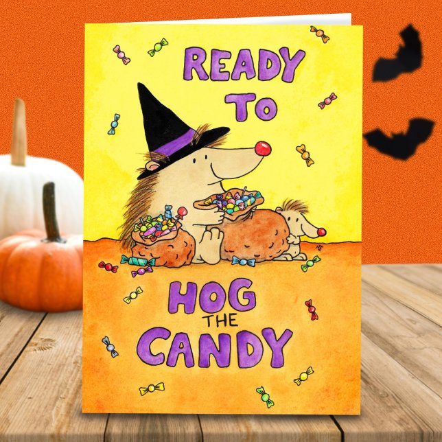 Carte de Halloween mignonne et drôle de hérisson – (Créateur téléchargé)