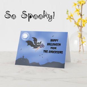 Carte de Halloween personnalisée au nom de famille