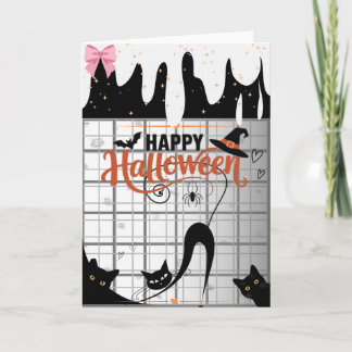 Carte de Halloween Petit Chat Noir
