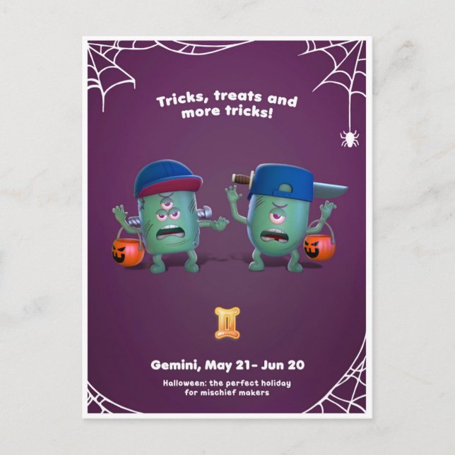 Carte de Halloween pour Gémeaux (Devant)