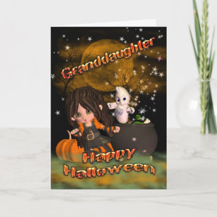 Carte de Halloween pour la petite-fille, des