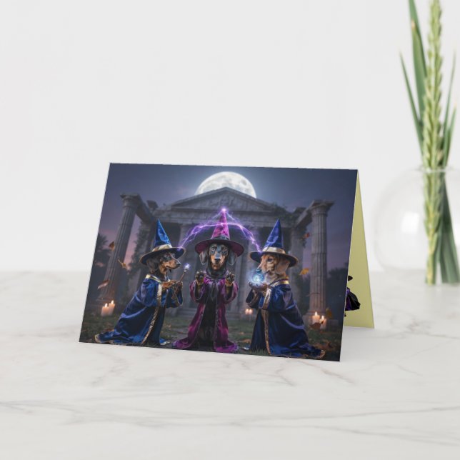 Carte de Halloween pour teckel (Devant)
