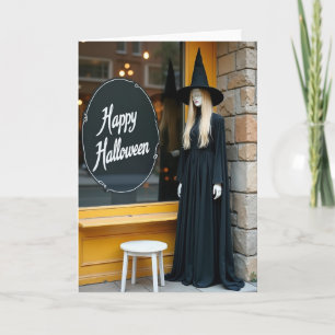 Carte de Halloween sorcière joyeuse