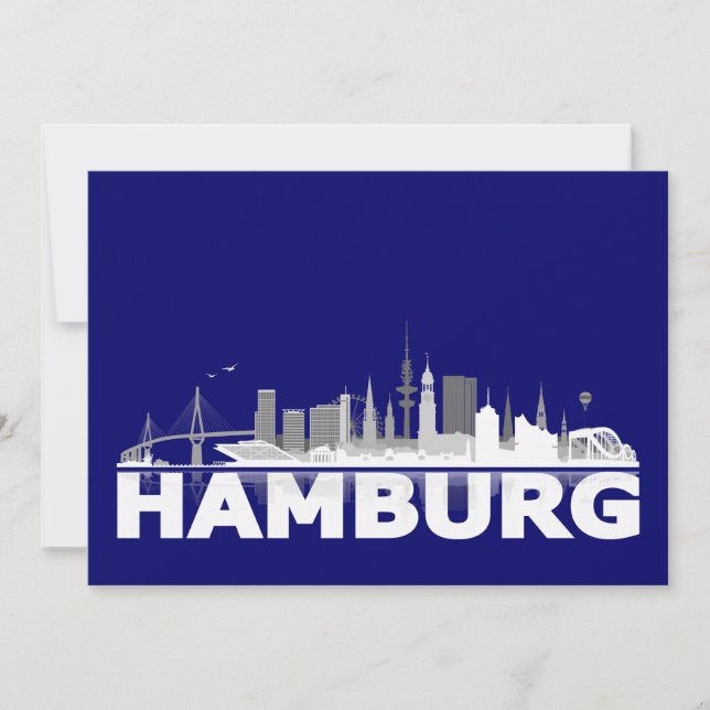 Carte de Hamburg City Skyline/Carte pliante/Invita (Devant)