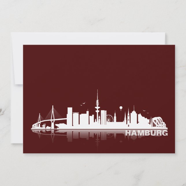 Carte de Hamburg City Skyline/Carte pliante/Invita (Devant)