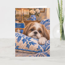 Carte de Hanoucca pour Shih Tzu