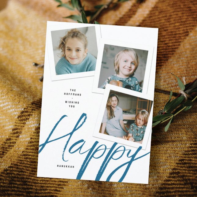 CARTE DE HANUKKAH À TROIS PHOTOS (Créateur téléchargé)