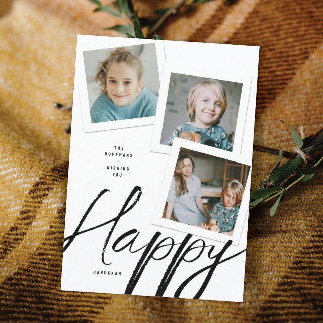 CARTE DE HANUKKAH À TROIS PHOTOS (Créateur téléchargé)