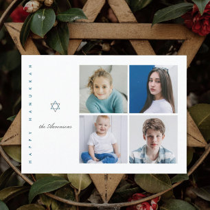 Carte de Hanukkah avec photo de l'étoile de David