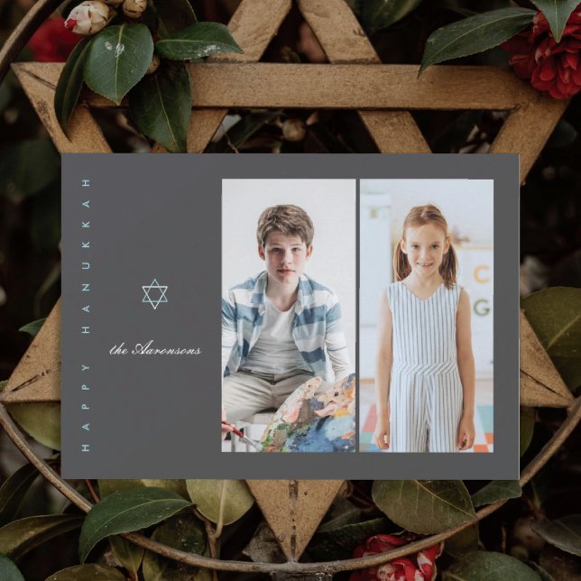 Carte de Hanukkah avec photo de l'étoile de David (Créateur téléchargé)