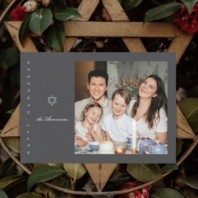 Carte de Hanukkah avec photo de l'étoile de David (Créateur téléchargé)