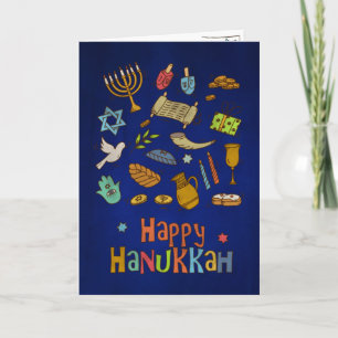 Carte de Hanukkah colorée et joyeuse