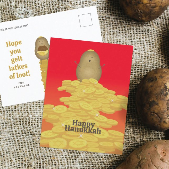 Carte de Hanukkah Latkes et Gelt (Créateur téléchargé)