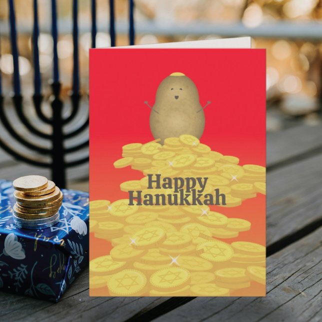 Carte de Hanukkah Latkes et Gelt (Créateur téléchargé)