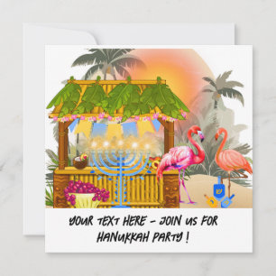Carte de Hanukkah personnalisée – Thème plage Bar