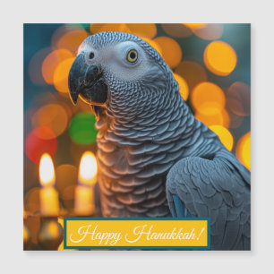 Carte de Hanukkah pour perroquet gris africain