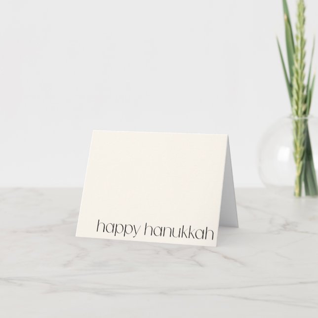 Carte de Hanukkah vierge noir et blanc moderne min (Devant)