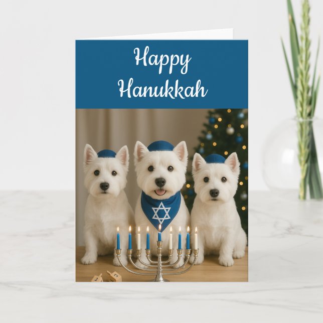 Carte de Hanukkah Westie - Vierge (Devant)