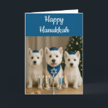 Carte de Hanukkah Westie - Vierge<br><div class="desc">Carte de vœux Hanukkah Westie.  Idéal pour les anniversaires ou simplement pour dire bonjour ! Idéal pour les mamans et les papas de chiens aussi !</div>