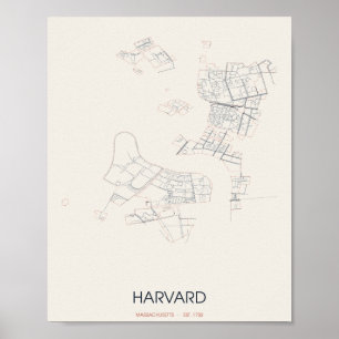 Carte de Harvard Massachusetts Poster