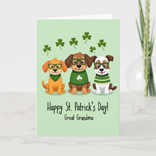 Carte de haut de chiot shamrock rayé
