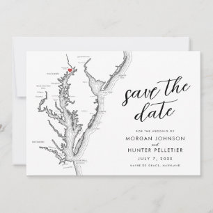 Carte de Havre de Grace Maryland Mariage Moderne