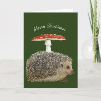 Carte de hérisson de Noël