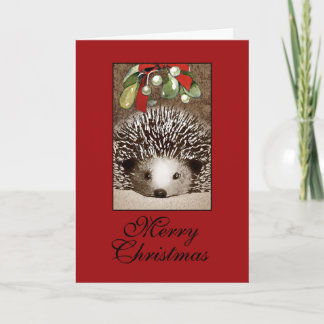 Carte de hérisson de Noël