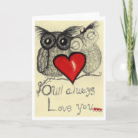 De hibou amour toujours vous… (Carte de voeux pour