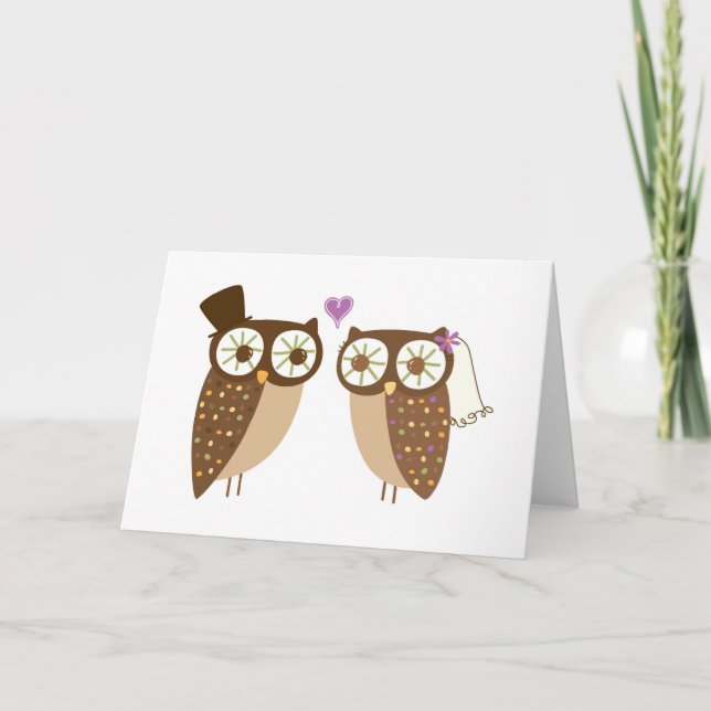Carte de hibou mariage (Devant)