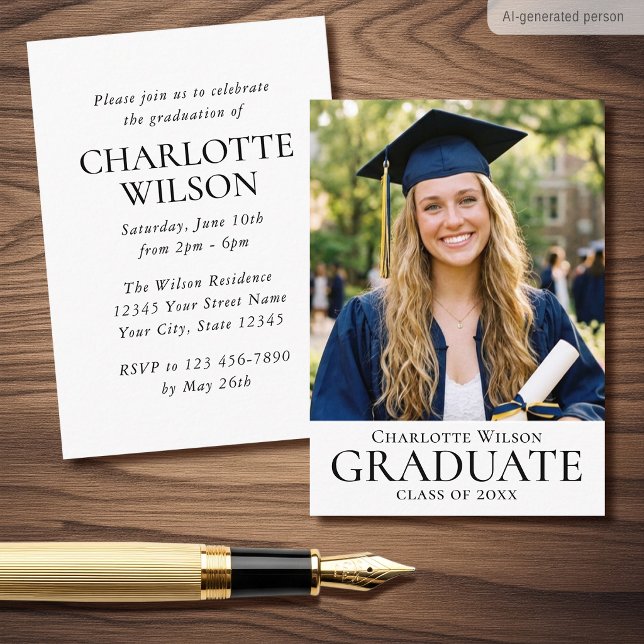 Carte de invitation de remise des diplômes classiq (Créateur téléchargé)