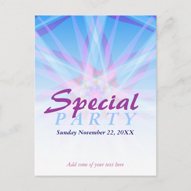 Carte de invitation pour soirée spéciale modèle (Devant)