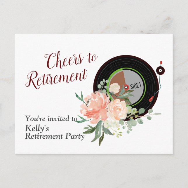 carte de invitation pour une fête de retraite musi (Devant)