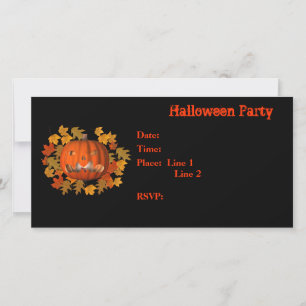 Carte de Jack-o'-lantern d'invitation de partie de