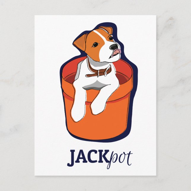 Carte de Jack Russell Terrier de "gros lot" (Devant)
