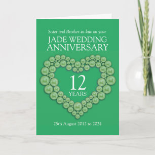 Carte de jade pour l'anniversaire de mariage de la