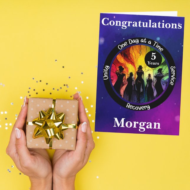 Carte de jalons de sobriété personnalisée LGBTQ++ (Créateur téléchargé)