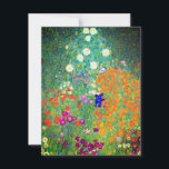Carte de jardin aux fleurs Gustav Klimt<br><div class="desc">Carte représentant le Jardin des fleurs de Gustav Klimt (1906). Un beau jardin de fleurs violettes,  rouges,  blanches,  bleues et oranges. Un grand cadeau pour les amateurs d'art Art Nouveau et autrichien.</div>