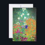 Carte de jardin aux fleurs Gustav Klimt<br><div class="desc">Carte représentant le Jardin des fleurs de Gustav Klimt (1906). Un beau jardin de fleurs violettes,  rouges,  blanches,  bleues et oranges. Un grand cadeau pour les amateurs d'art Art Nouveau et autrichien.</div>