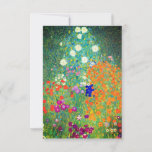 Carte de jardin aux fleurs Gustav Klimt<br><div class="desc">Carte représentant le Jardin des fleurs de Gustav Klimt (1906). Un beau jardin de fleurs violettes,  rouges,  blanches,  bleues et oranges. Un grand cadeau pour les amateurs d'art Art Nouveau et autrichien.</div>