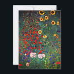 Carte de jardin aux fleurs Gustav Klimt<br><div class="desc">Carte avec peinture à l’huile de Gustav Klimt Jardin avec tournesols (1907). Un beau jardin de tournesols et de belles fleurs bleues,  rouges,  violettes,  roses et blanches. Un grand cadeau pour les amateurs d'art Art Nouveau et autrichien.</div>
