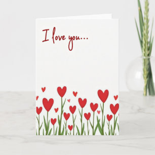 Carte de jardin de cœur Je t'aime