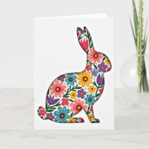 Carte de jardin de fleurs d'animaux de printemps
