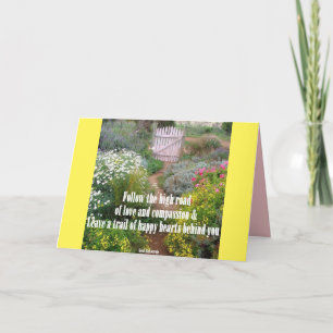 Carte de jardin de fleurs de citation d'amour et d