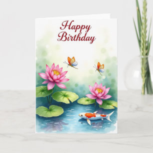 Carte de Jardin d'Eau Douce pour Anniversaire