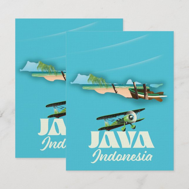 carte de Java indonésie (Devant / Derrière)