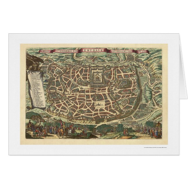 Carte de Jérusalem par Nicolaes Visscher 1660 (Devant horizontal)