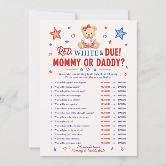 Carte de jeu ABC bébé patriotique (Devant)